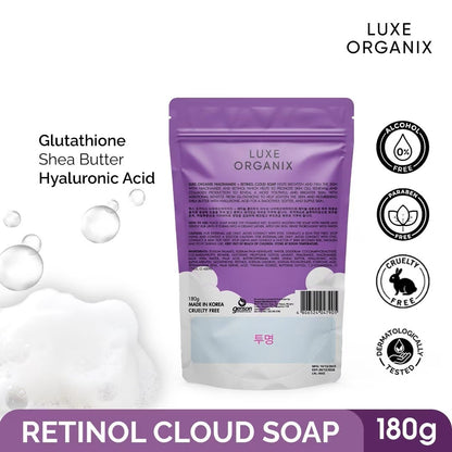 Luxe Organix Niacinamide + Retinol Cloud Soap 180g