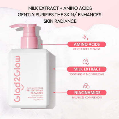 Glad2Glow Milk Amino Acids Brightening Cleanser
