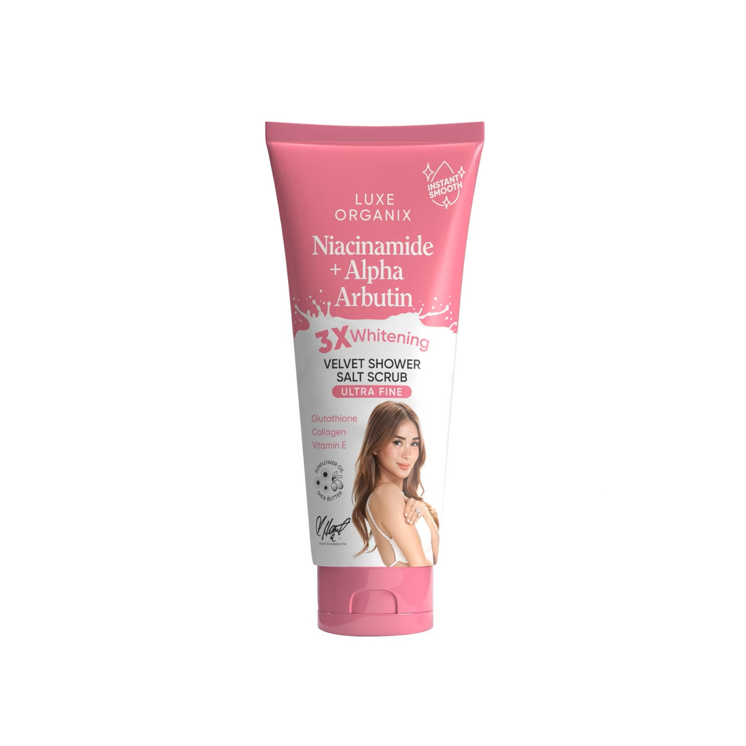 Luxe Organix Niacinamide + Alpha Arbutin Velvet Shower Salt Scrub 320g