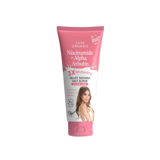 Luxe Organix Niacinamide + Alpha Arbutin Velvet Shower Salt Scrub 320g