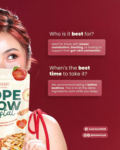 Luna Aura Hope Glow Crystal - Apple Cinnamon Fiber Juice Drink