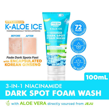 FRESH Skinlab K-Aloe Ice 3 in 1 Niacinamide Dark Spot Foam Wash 100ml