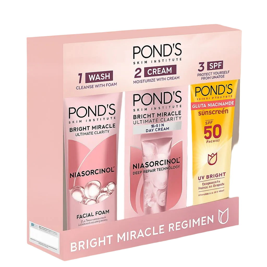 Ponds Bright Miracle Regime Set Facial Foam 100g + Facial Moisturizer 40g + Sun Gluta-Niacinamide 50ml