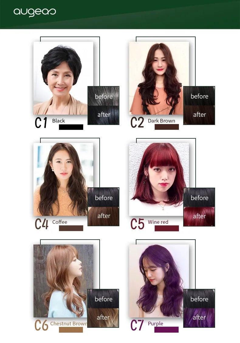 Augeas Hair Dye Shampoo (Dark Brown) 500ml