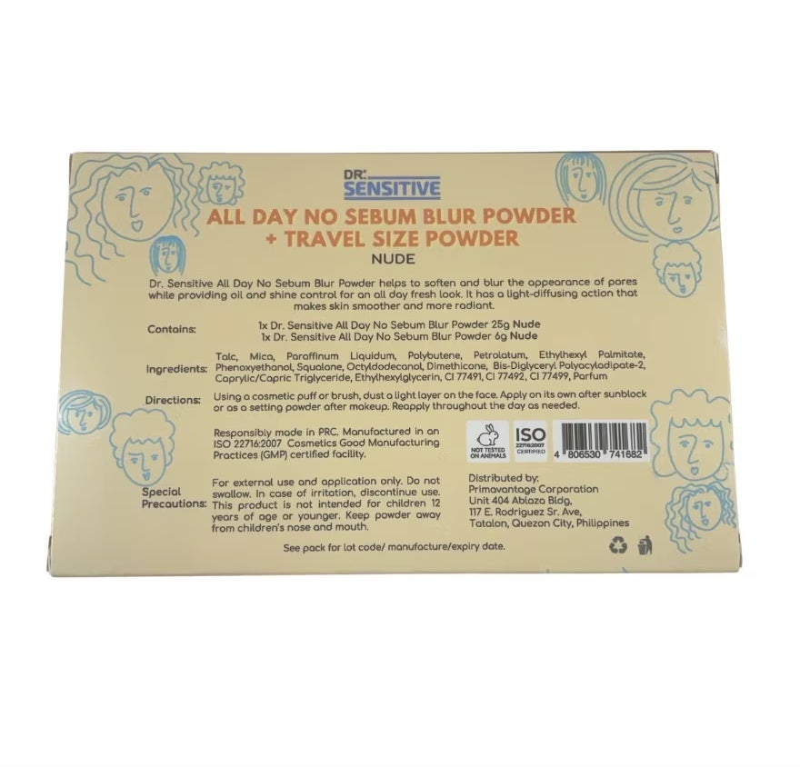 DR SENSITIVE All Day No Sebum Blur Powder Nude Travel Gift Set