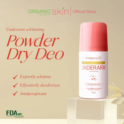 Organic Skin Japan Intensive Whitening Underarm Powder Dry Deodorant Roll on