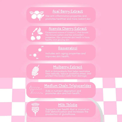 Dear Face Beauty Milk Premium Japanese Strawberry Drink (10 x 18g Sachets)