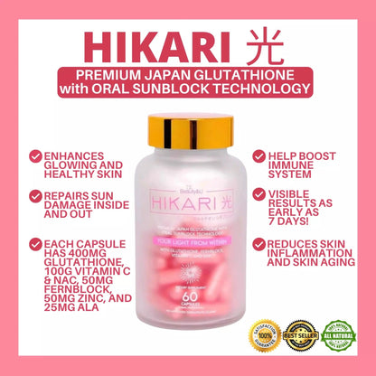 HIKARI Premium Japan Glutathione with Oral Sunblock Technology (Pink)
