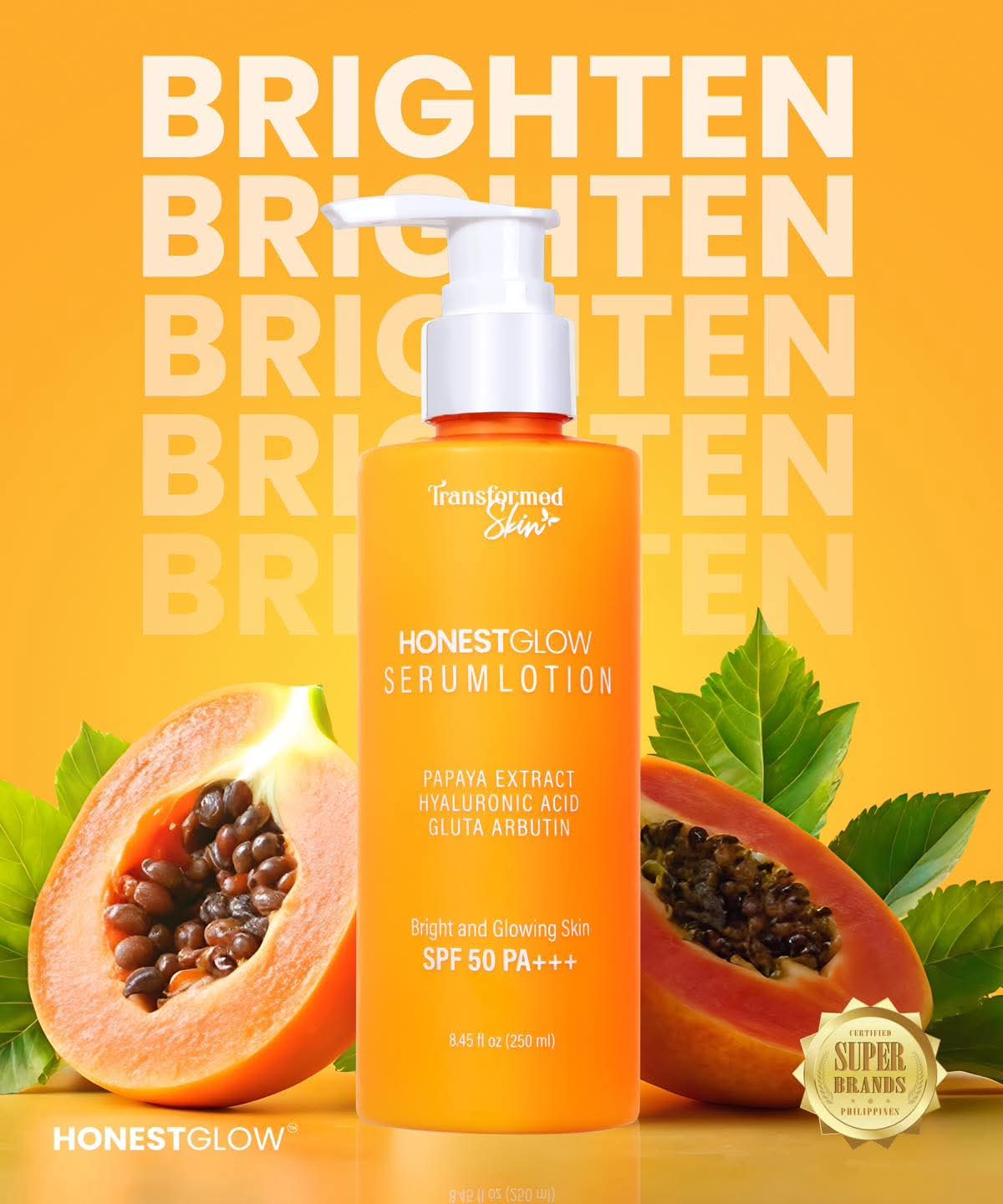Honest Glow Serum Lotion Bright & Glowing Skin SPF 50 PA+++ 250ml