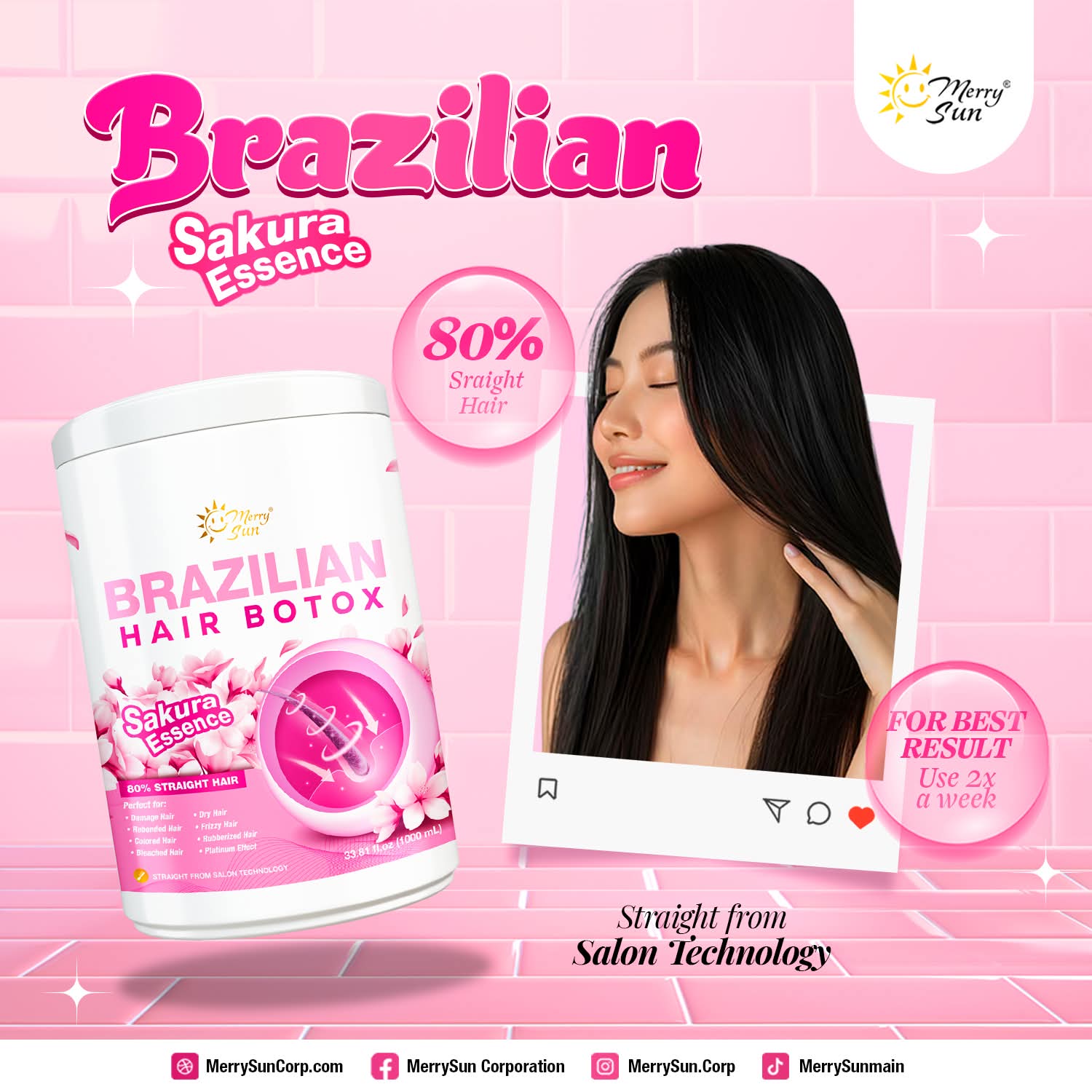 MerrySun Brazilian Hair Botox Sakura Treatment 1000ml