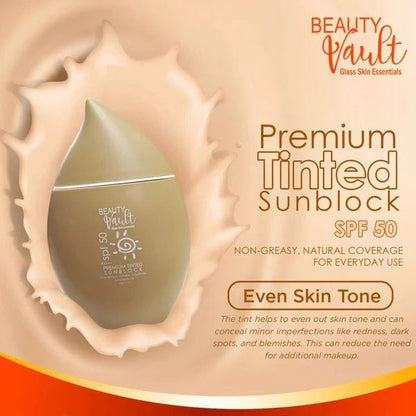 Beauty Vault Premium Tinted Sunblock SPF 50 PA+++, 50g