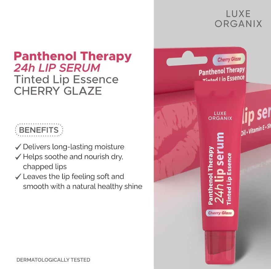Luxe Organix Panthenol Therapy 24H Lip Serum Tinted Lip Essence 10G