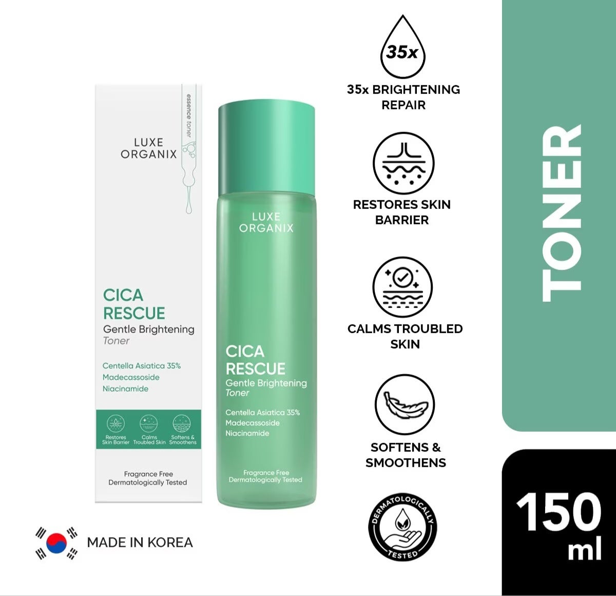 Luxe Organix Cica Rescue Gentle Brightening Toner 150ml