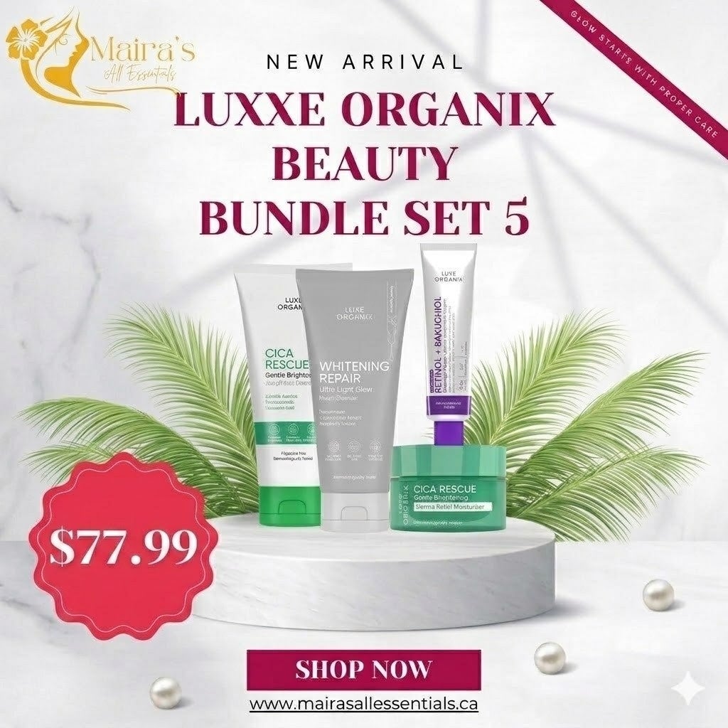 Luxxe Organix Cica Rescue Whitening Repair Skincare Bundle Set 5