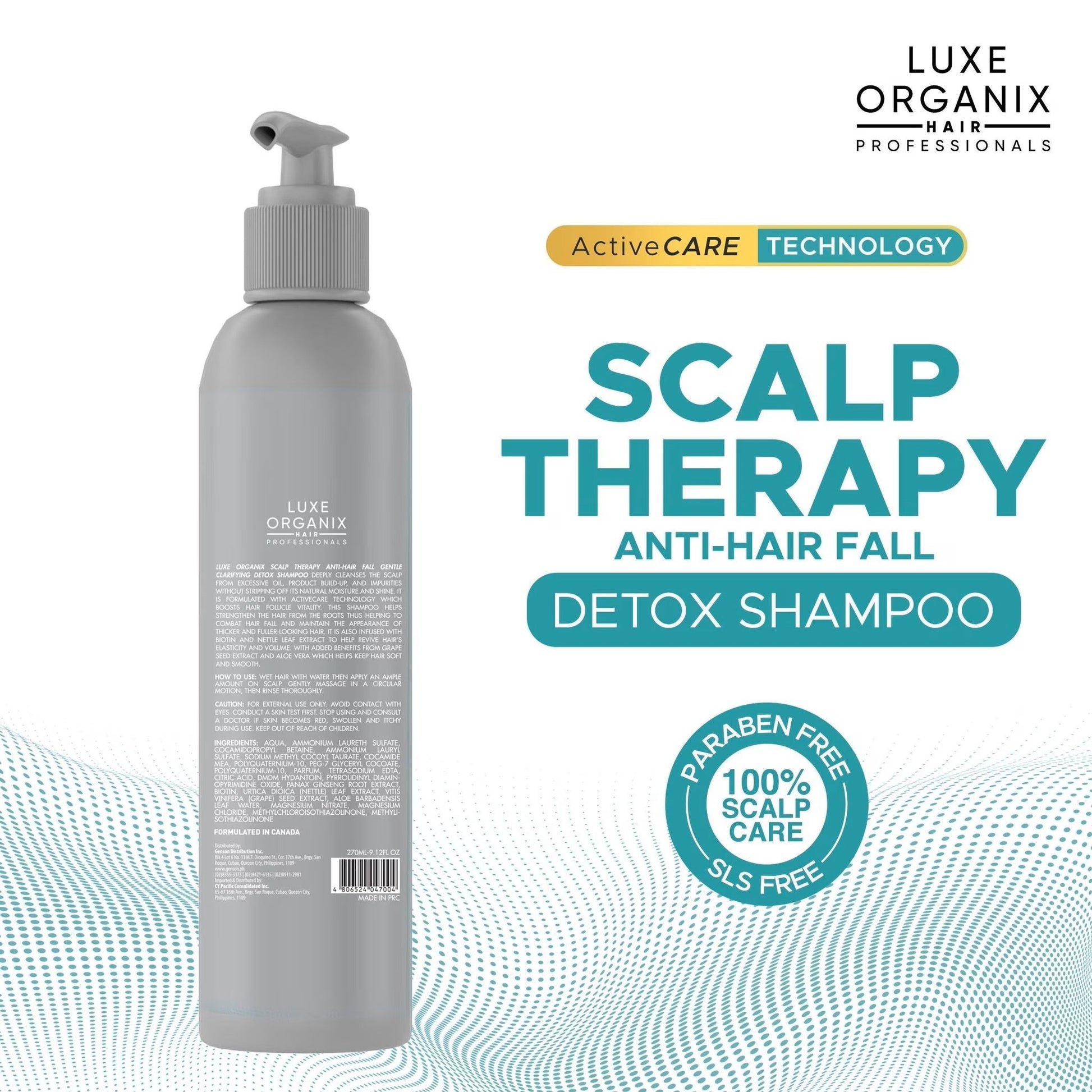 Luxe Organix Scalp Therapy Anti-Hair Fall Gentle Clarifying Detox Shampoo 270ml