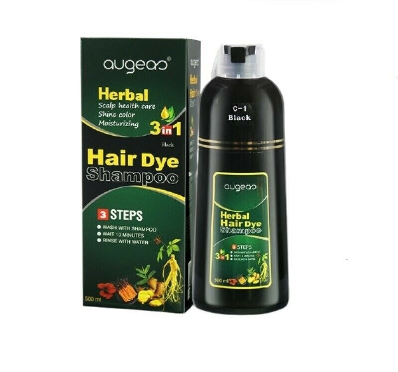 Augeas 500ml Black Hair Dye Shampoo