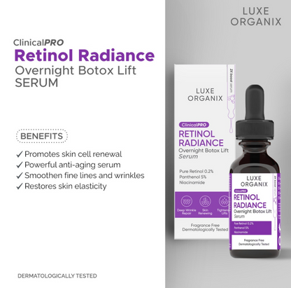 Luxe Organix ClinicalPro Retinol Radiance Overnight Botox Lift Serum 30ml