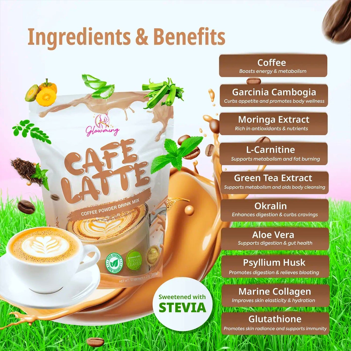 Glowming Health & Beauty Drink - Cafe Latte