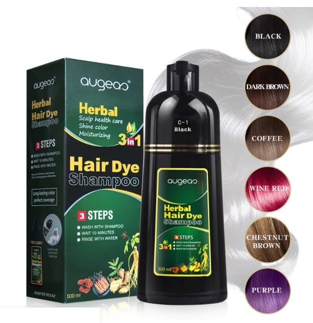 Augeas Hair Dye Shampoo (Dark Brown) 500ml