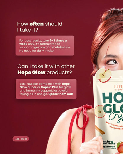 Luna Aura Hope Glow Crystal - Apple Cinnamon Fiber Juice Drink