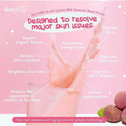 DEAR FACE Beauty Milk - Premium Japanese Lychee Swiss Stemcell Drink 180g