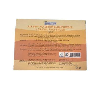 DR SENSITIVE All Day No Sebum Blur Powder Nude 25g and Brush Gift Set