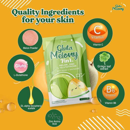 Gluta Melony 7in1 Melon, Zinc and L-Glutathione 60 Capsules