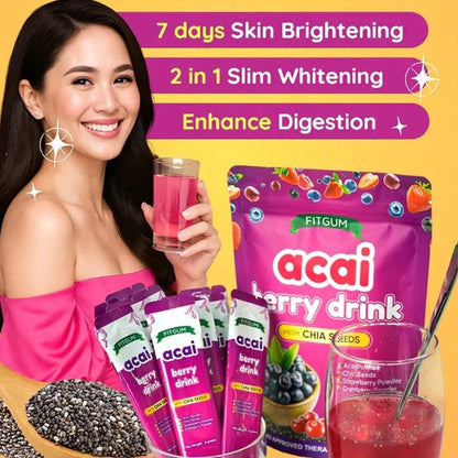 Fitgum Acai Berry Powdered Drink with Chia Seeds