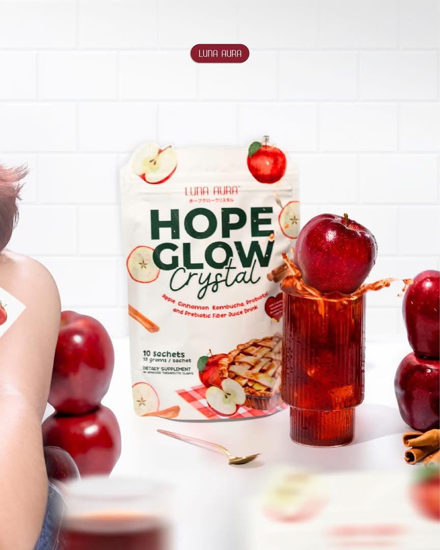 Luna Aura Hope Glow Crystal - Apple Cinnamon Fiber Juice Drink