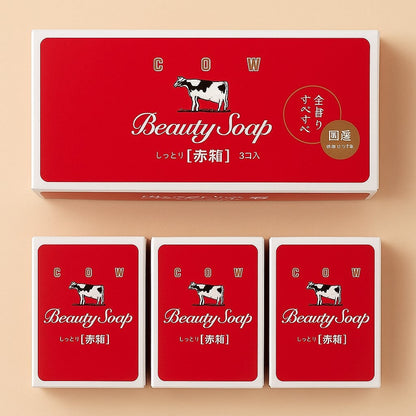 Japan Cow Brand red soap 3's