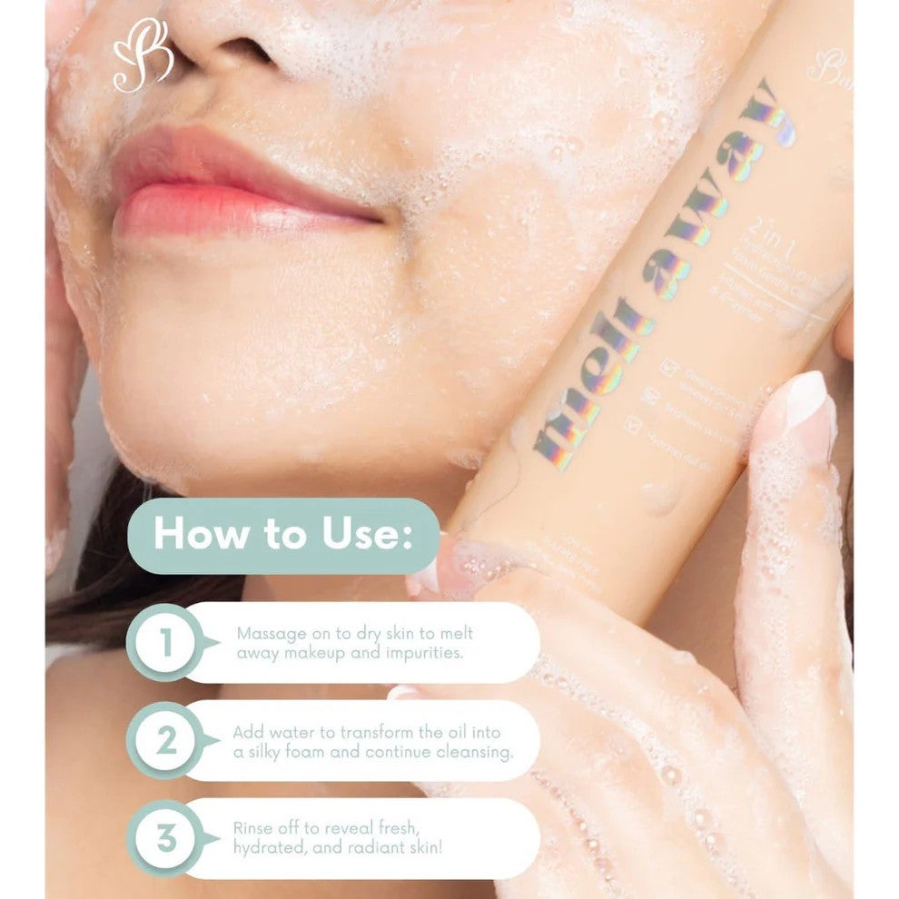 BAREFACED Melt Away 2 in 1 Hydrabright Oil To Foam Gentle Cleanser 100ml