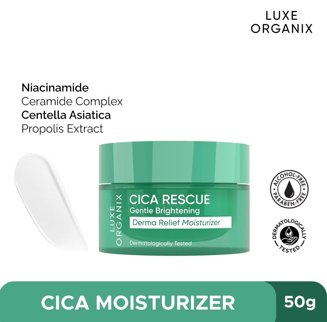 Luxe Organix Cica Rescue Gentle Brightening Derma Relief Moisturizer 50g