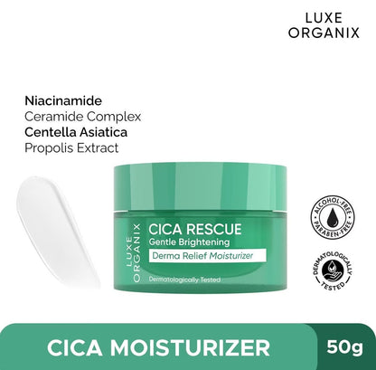 Luxe Organix Cica Rescue Gentle Brightening Derma Relief Moisturizer 50g