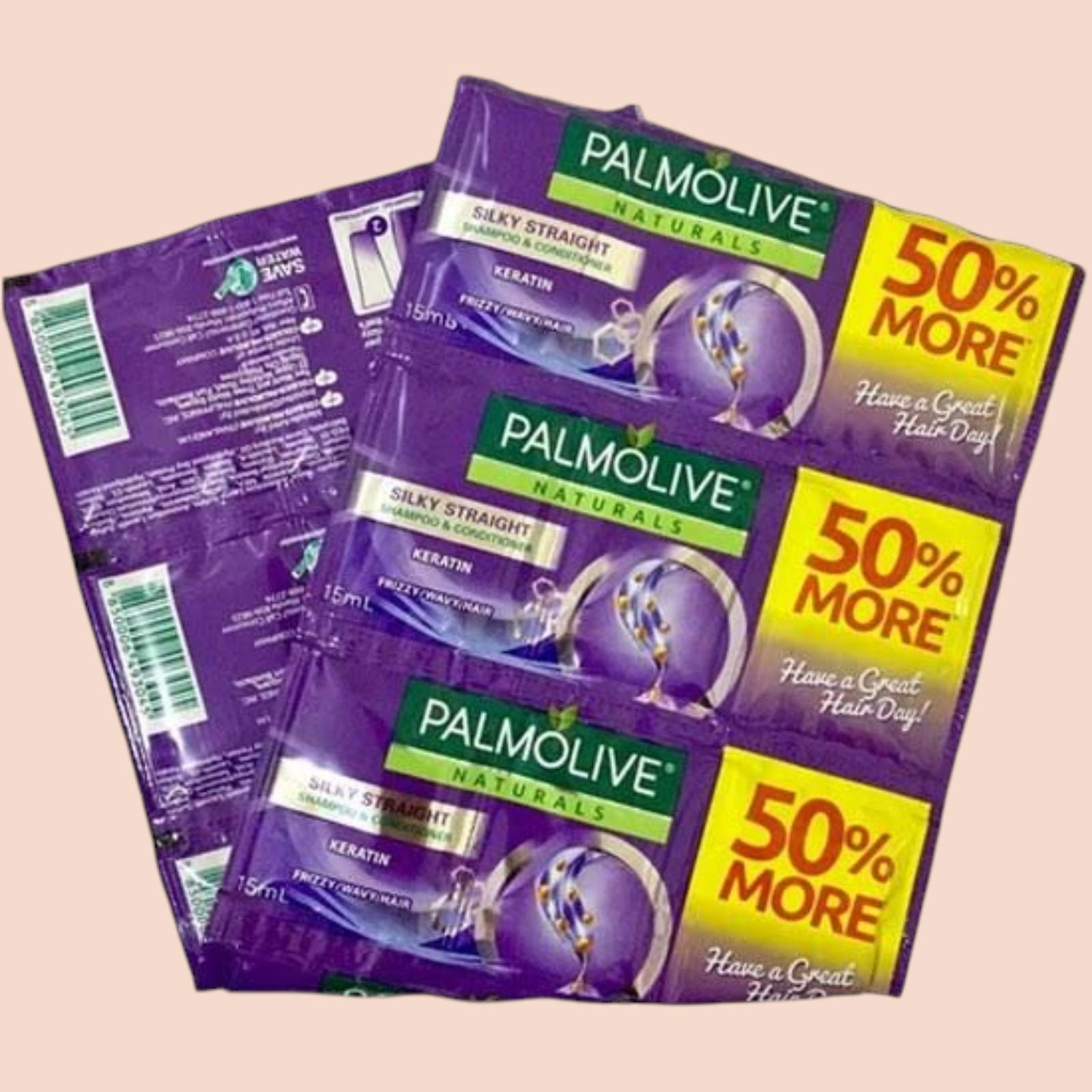 Palmolive Naturals Shampoo And Conditioner Silky Straight 15ml 12's