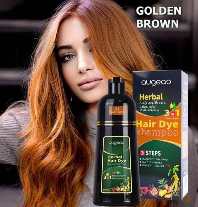 Augeas Hair Dye Shampoo (Golden Brown) 500ml