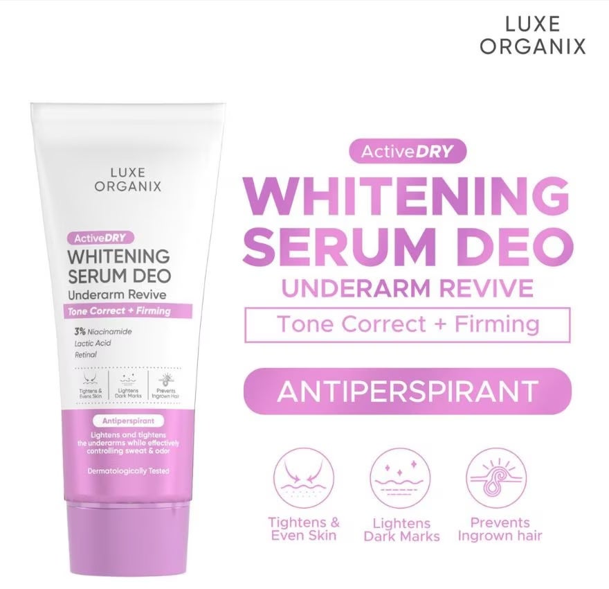 Luxe Organix Active Dry Whitening Serum Deodorant Underarm Revive 50g