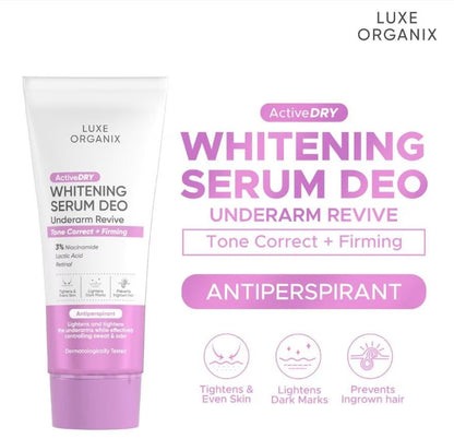 Luxe Organix Active Dry Whitening Serum Deodorant Underarm Revive 50g