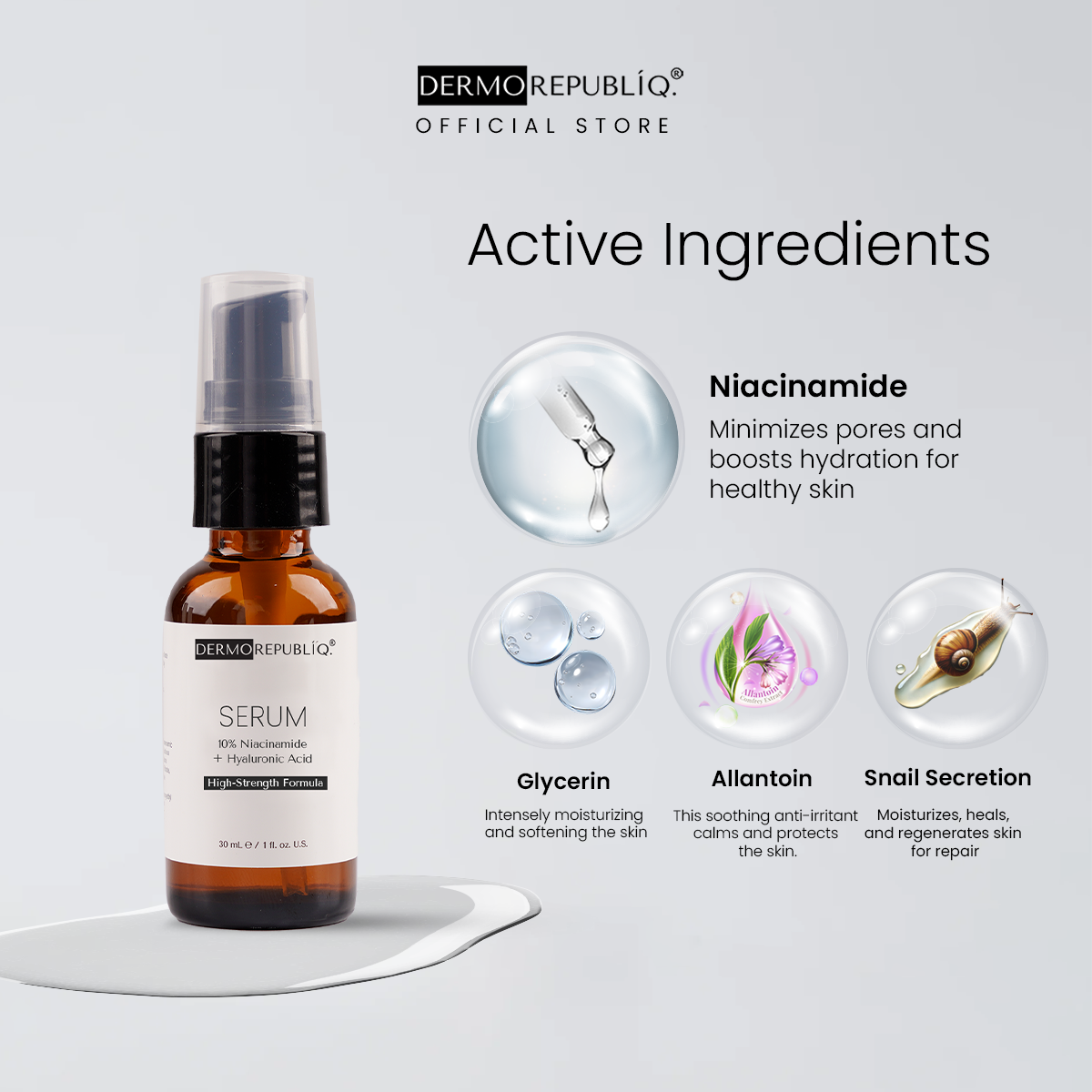 Dermorepubliq 10% Niacinamide + Hyaluronic Acid Sensitive Skin Formula Serum