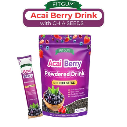 Fitgum Acai Berry Powdered Drink with Chia Seeds
