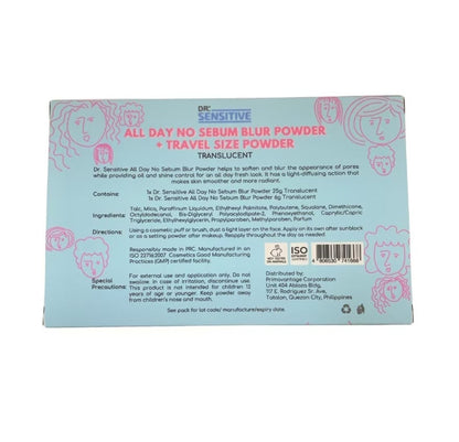 DR SENSITIVE All Day No Sebum Blur Powder Translucent Travel Gift Set