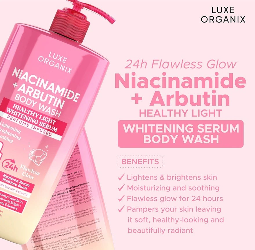 Luxe Organix Niacinamide + Arbutin Healthy Light Whitening Serum Perfume Infused Body Wash 1000G