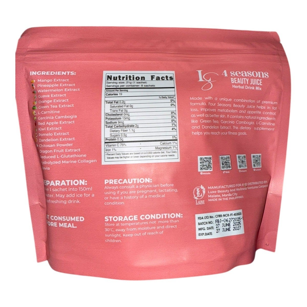 Luxe Slim 4 Seasons Beauty Juice