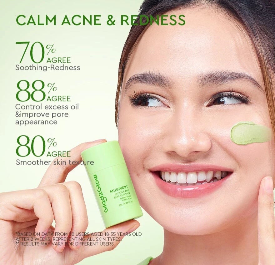 Glad2Glow Mugwort Salicylic Acid Acne Clay Stick 25g