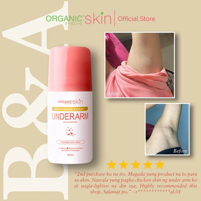 Organic Skin Japan Intensive Whitening Underarm Powder Dry Deodorant Roll on