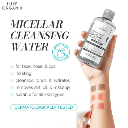 Luxe Organix Whitening Repair Ultra Light Glow Micellar Cleansing Beauty Water