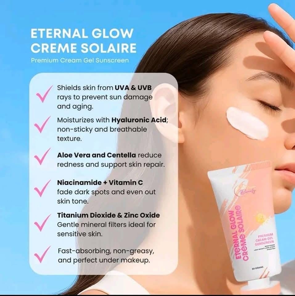 CC Glam & Beauty Eternal Glow Creme Solaire Premium Cream Gel Sunscreen 50g