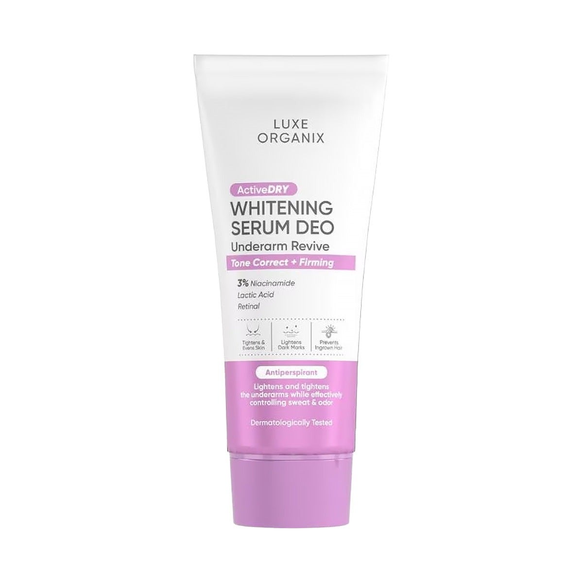 Luxe Organix Active Dry Whitening Serum Deodorant Underarm Revive 50g