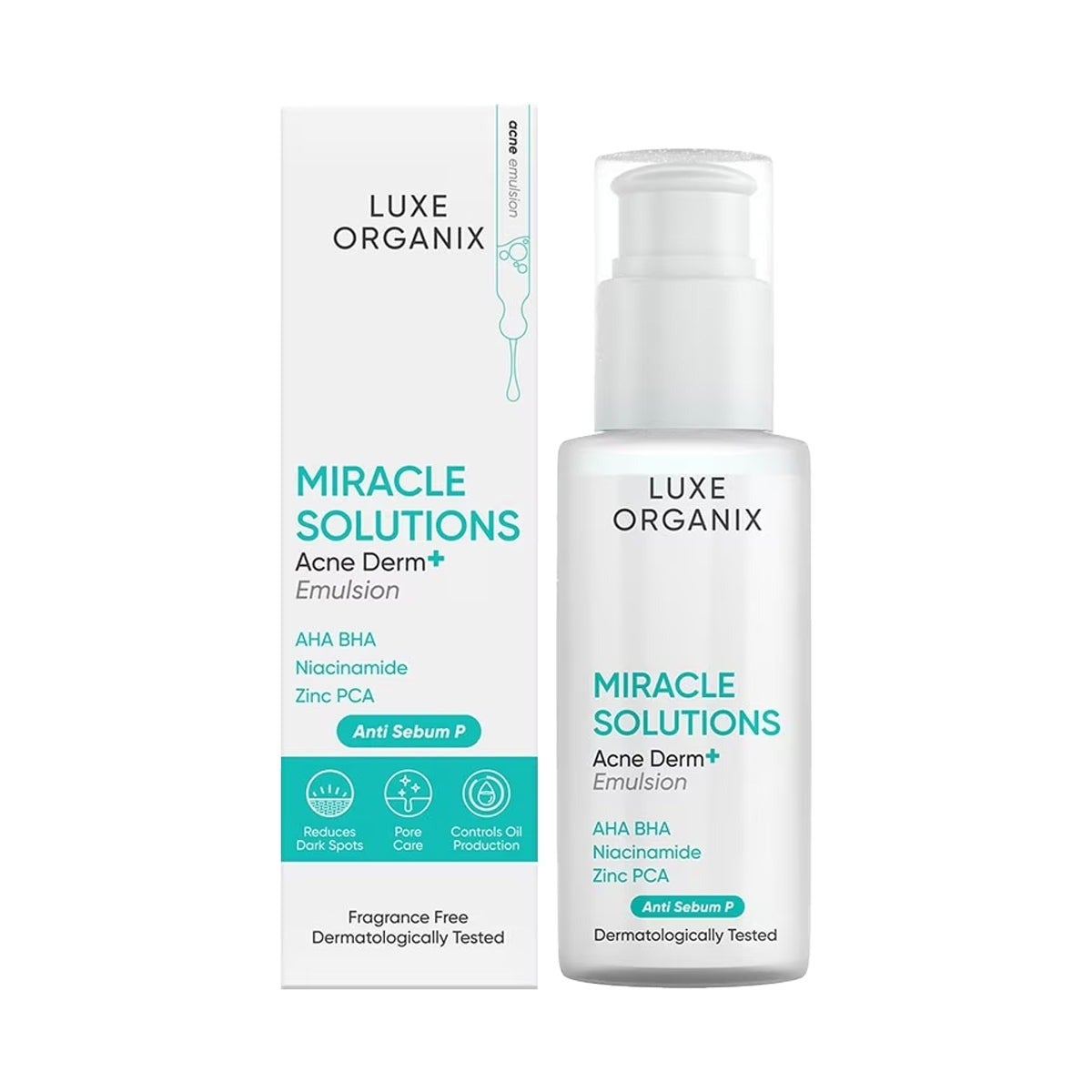 Luxe Organix Miracle Solutions AHA/BHA Acne Derm+ Emulsion 80ml