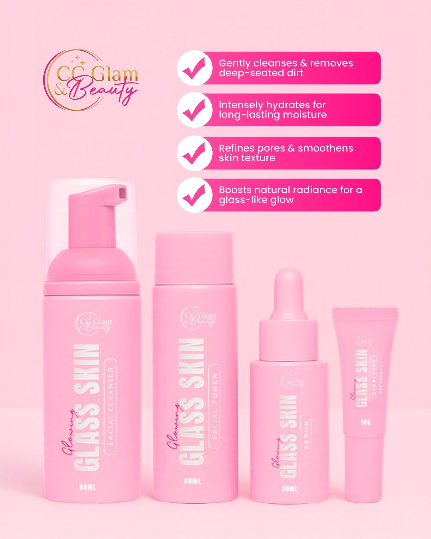 CC Glam & Beauty Glowing Glass Skin Set