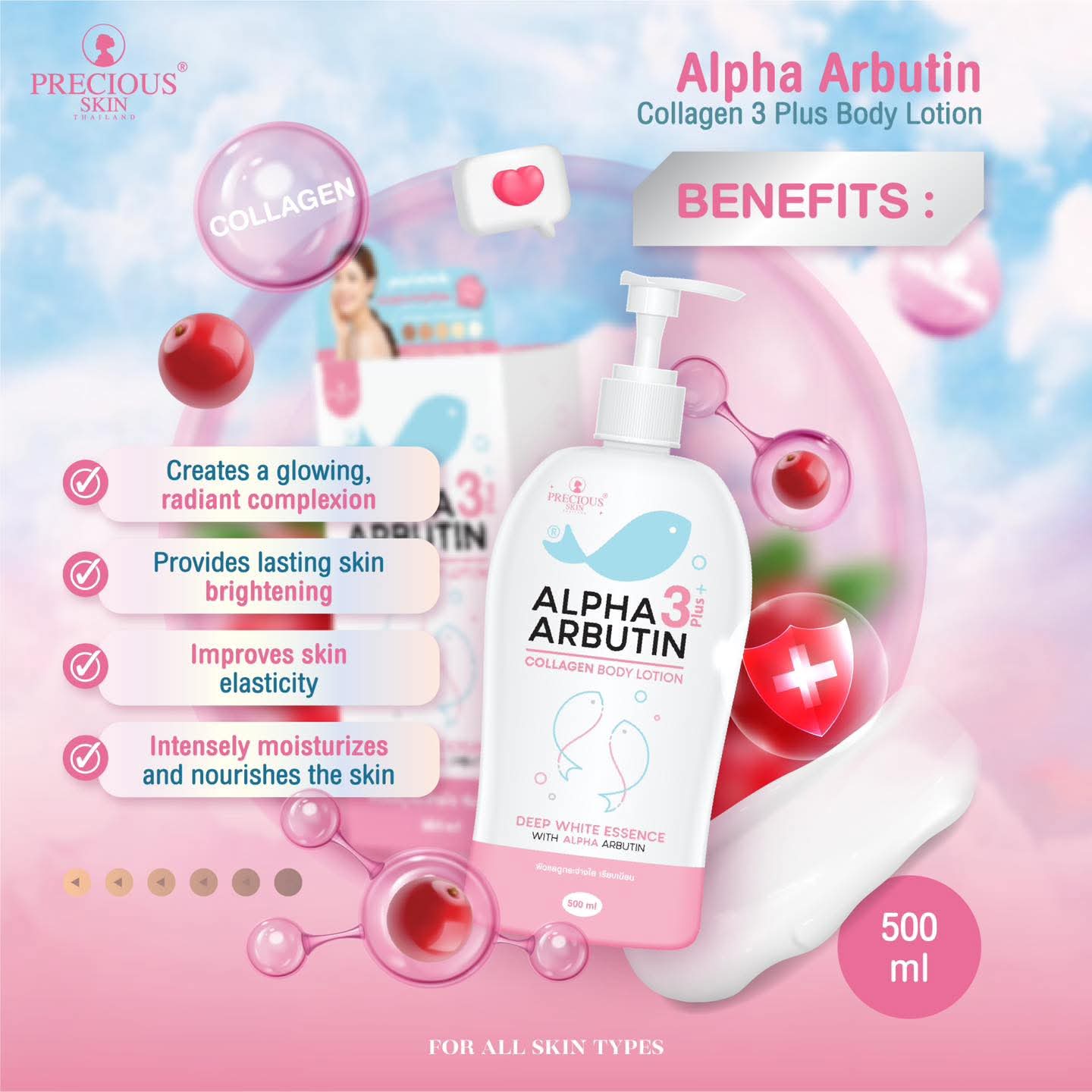 Precious Skin Alpha Arbutin 3+ Collagen Body Lotion